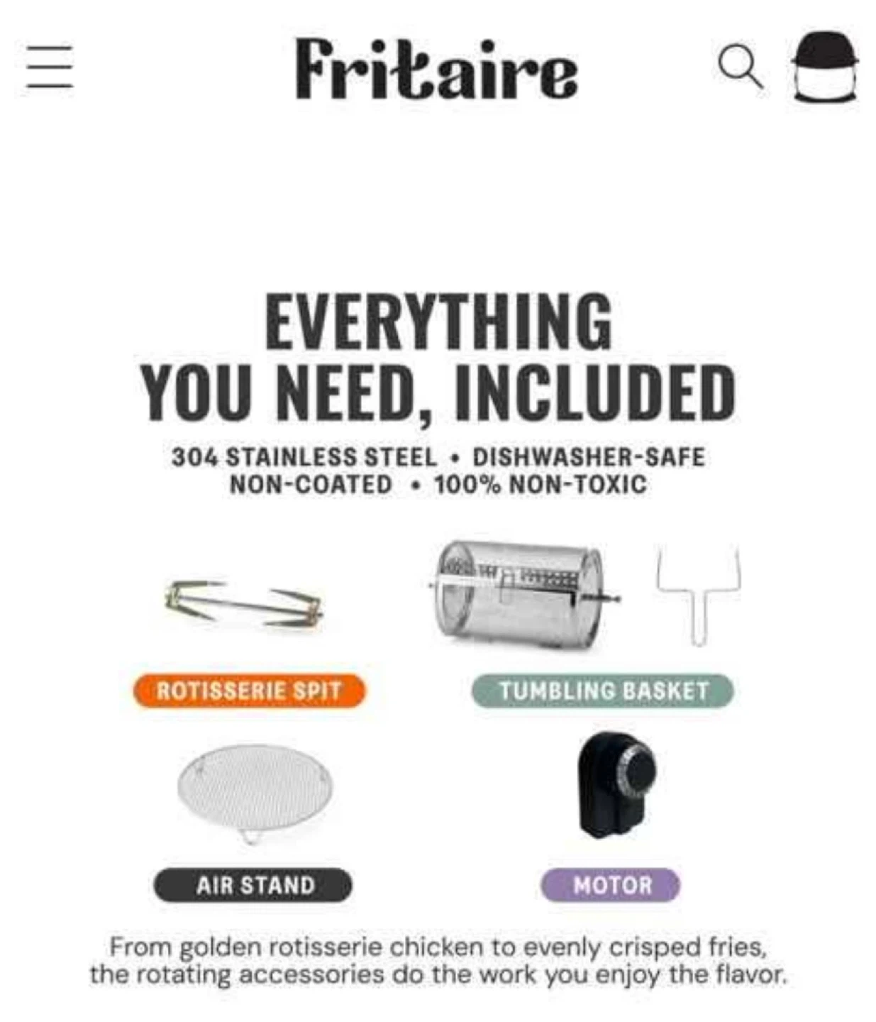 Fritaire Air Fryer - White - photo 3