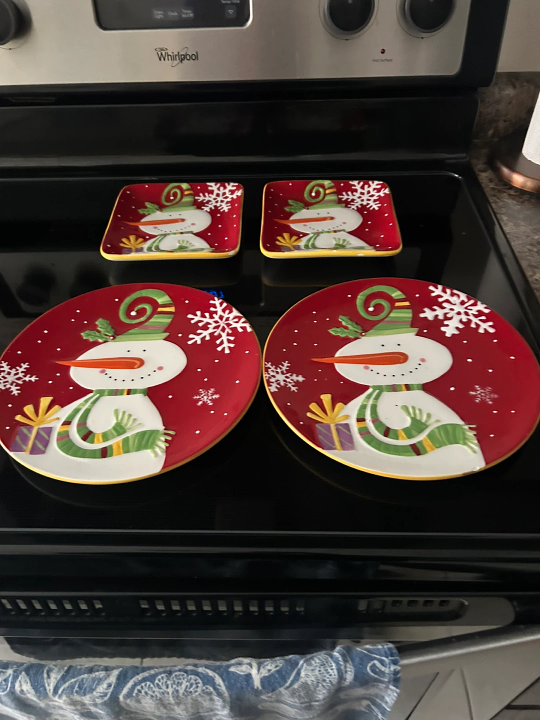 Snowman Holiday Plates & Saucers