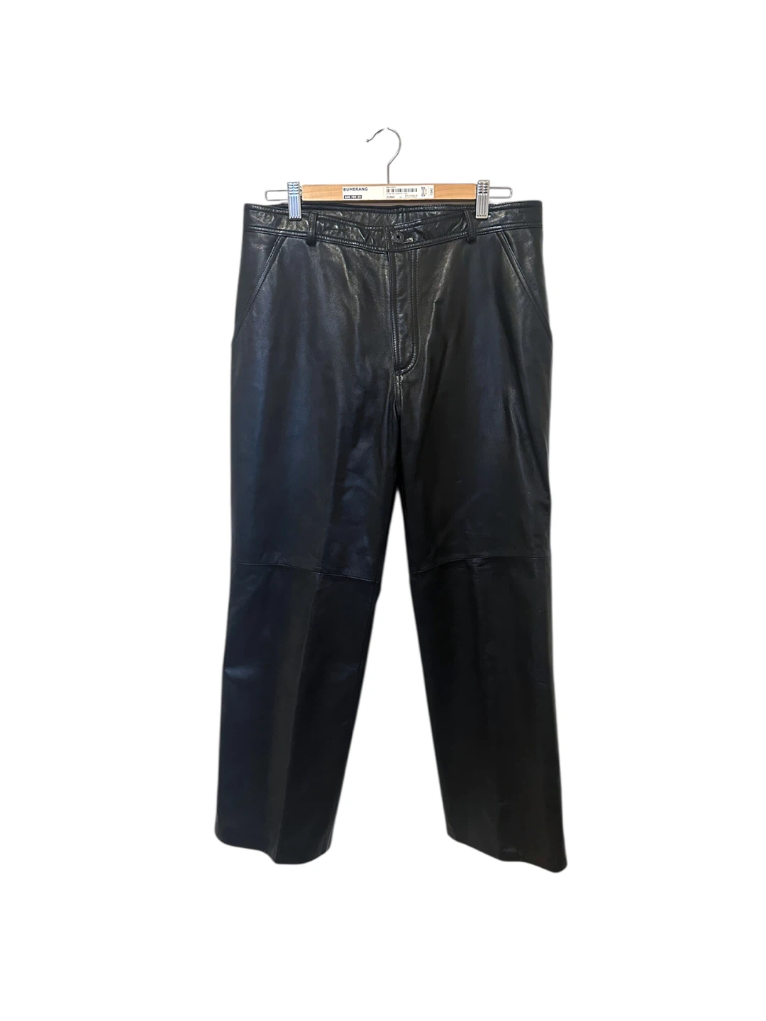 Vintage Danier Black Leather Pants Moto Bikercore Straight Leg