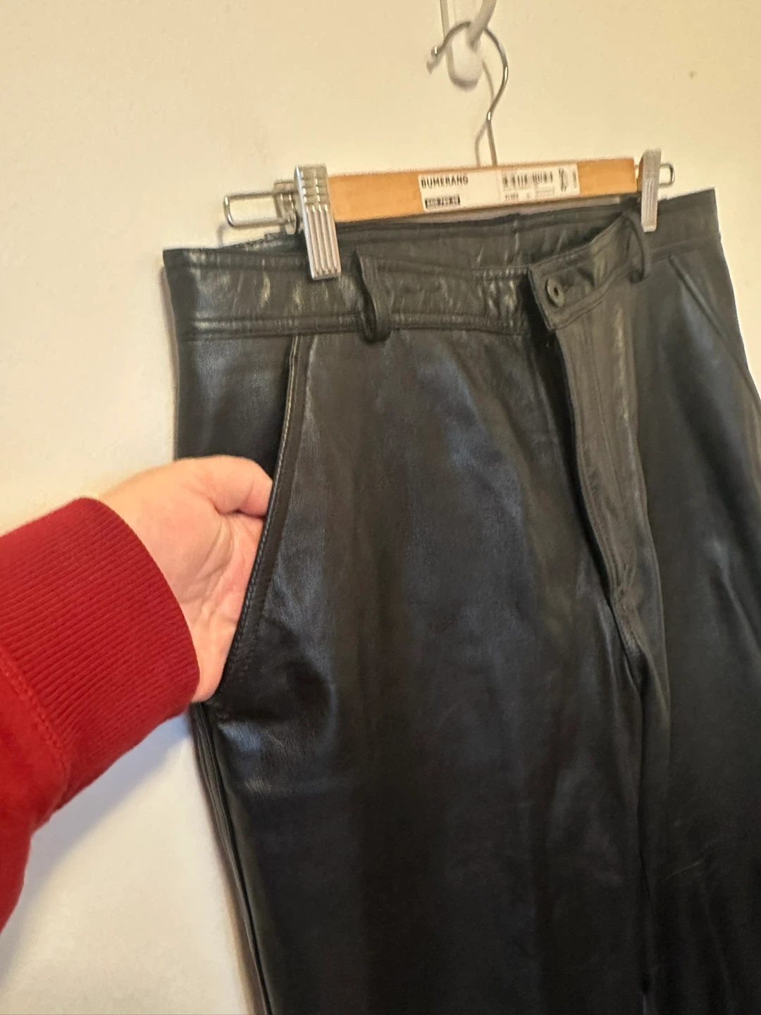 Vintage Danier Black Leather Pants Moto Bikercore Straight Leg - photo 4