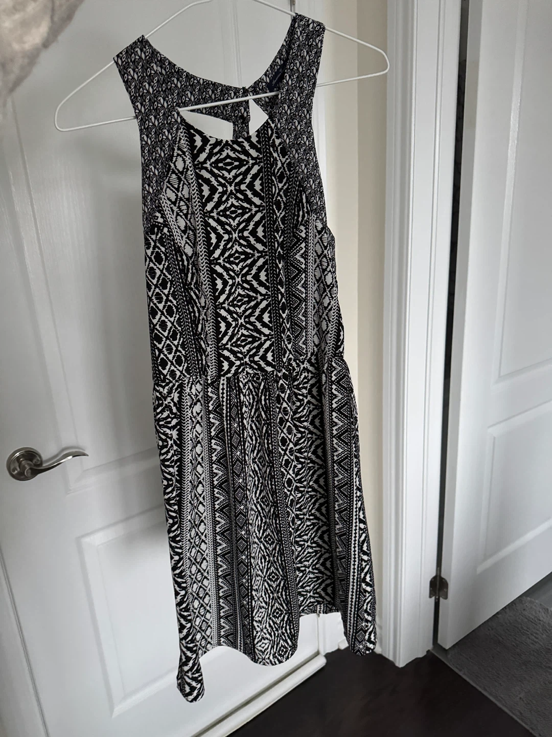 American Eagle Black & White Patterned Dress (XS)