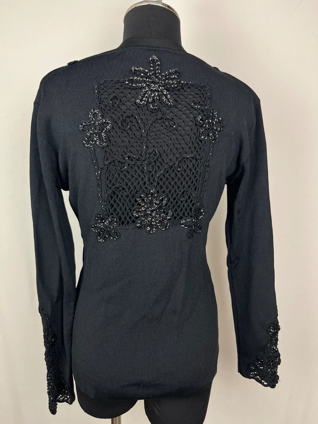 Michelle Nicole Black Embellished Top Size S/M - photo 2