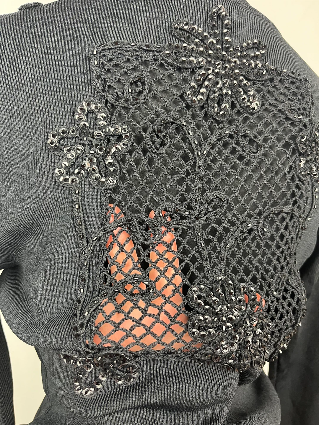 Michelle Nicole Black Embellished Top Size S/M - photo 3