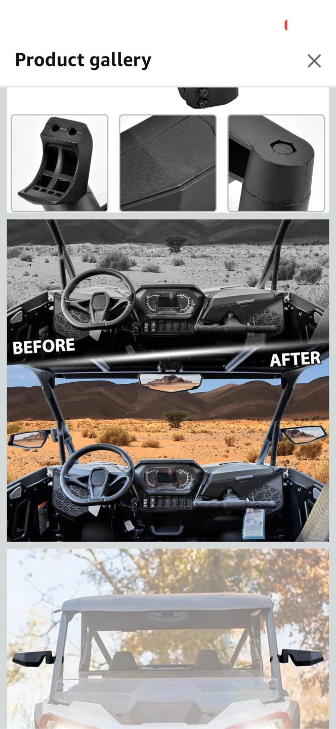 KEWISAUTO UTV Side Mirrors for Polaris RZR XP 4 1000 - photo 5