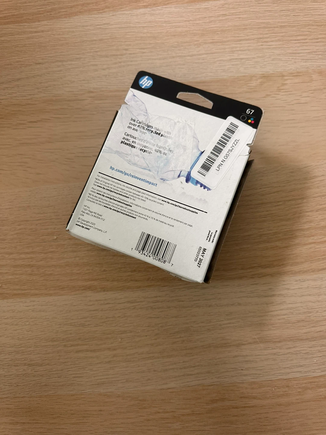 HP 67 Black Ink Cartridge - 2 Pack - New - photo 2