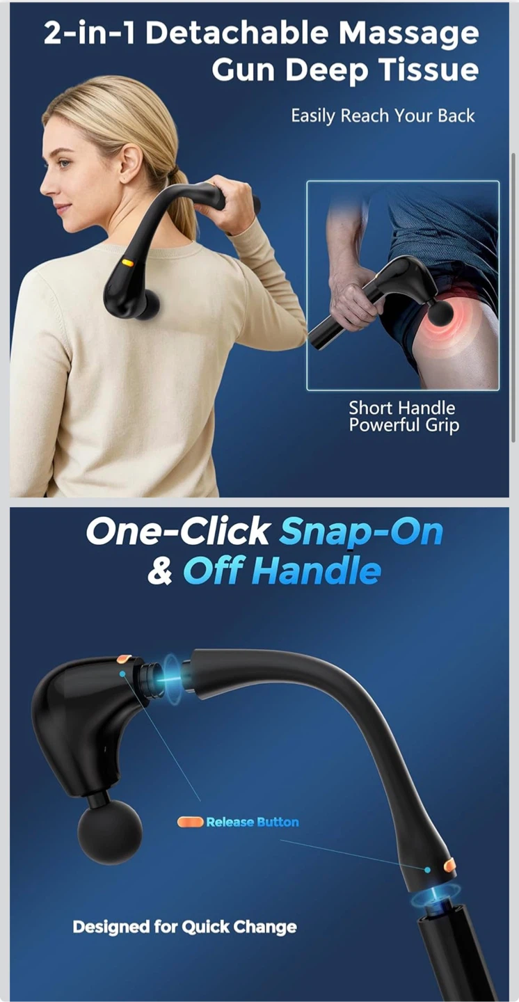 2-in-1 Detachable Massage Gun Deep Tissue - photo 2