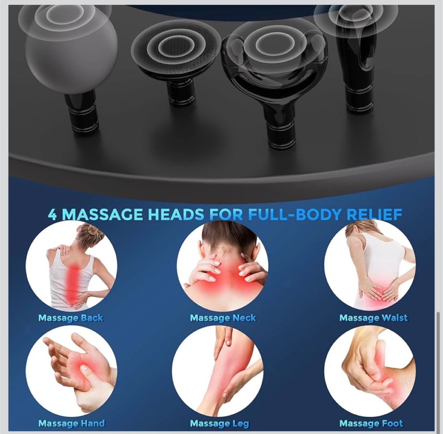 2-in-1 Detachable Massage Gun Deep Tissue - photo 4