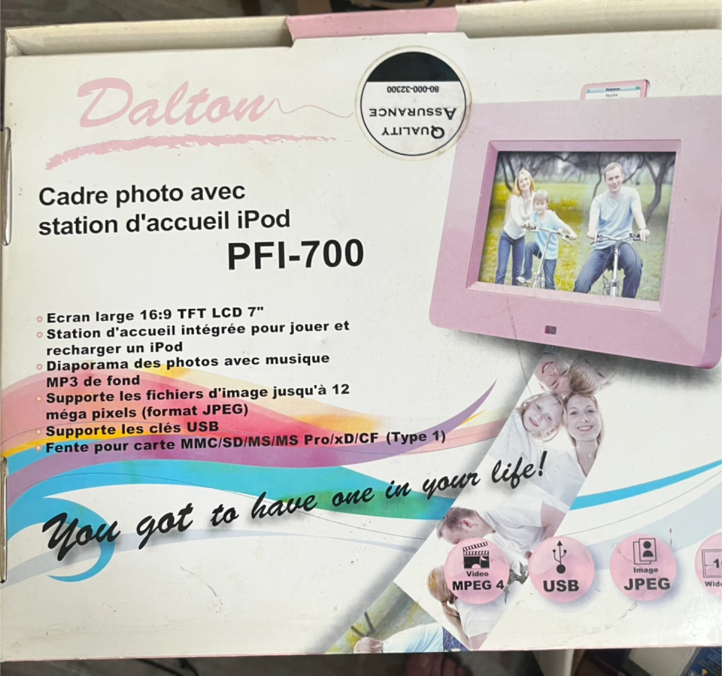 Dalton PFI-700 Photo Frame with iPod Dock - Pink