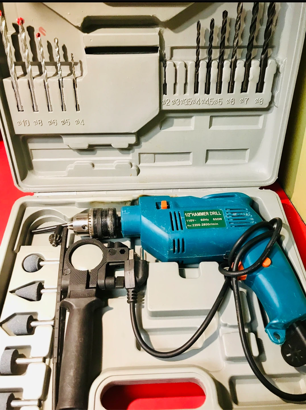 1/2" Hammer Drill with Case & Accessories