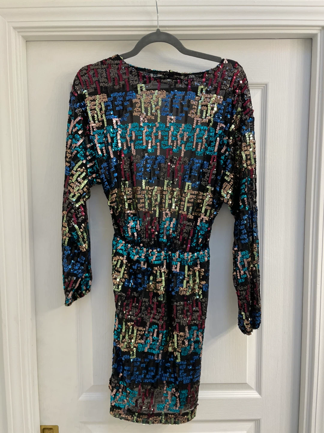 Zara multicoloured backless embellished dress size small