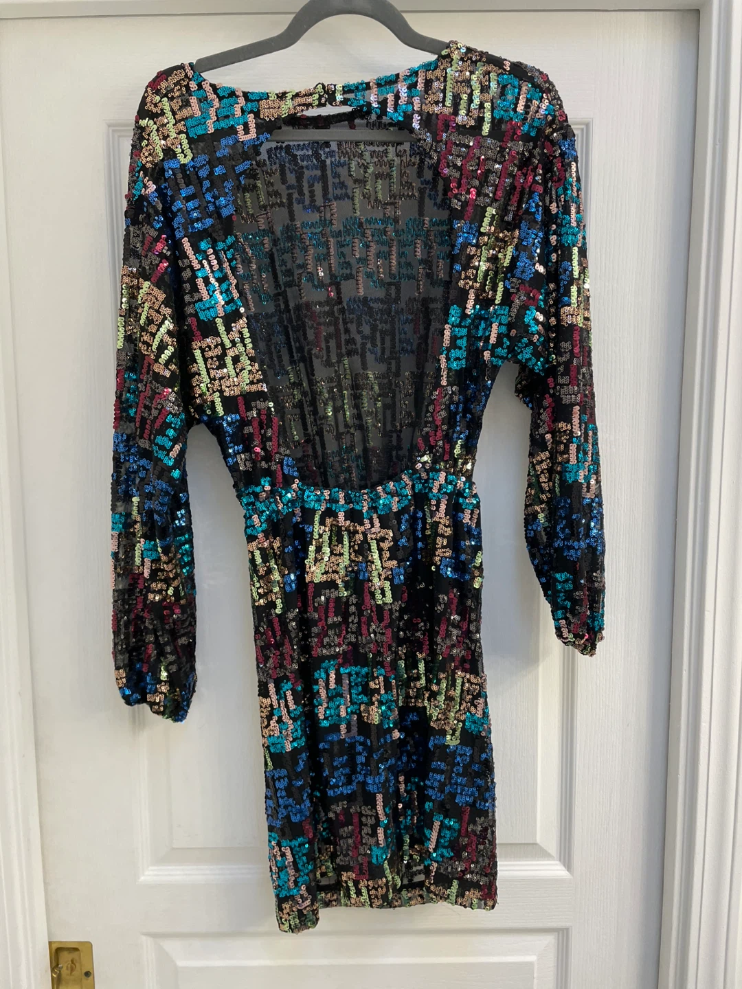 Zara multicoloured backless embellished dress size small - photo 2