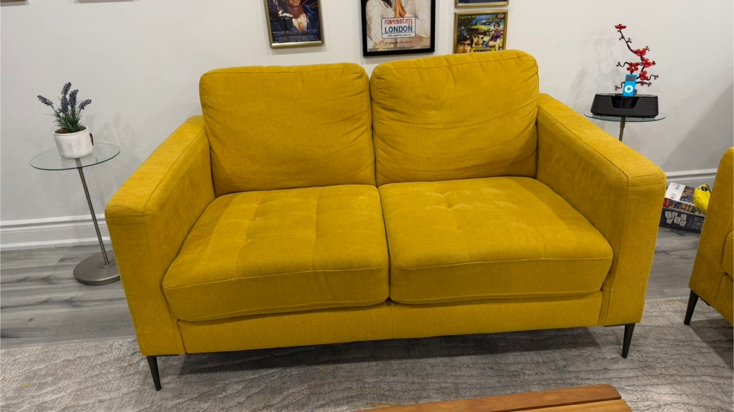 Yellow Sofa and Loveseat Set - photo 3