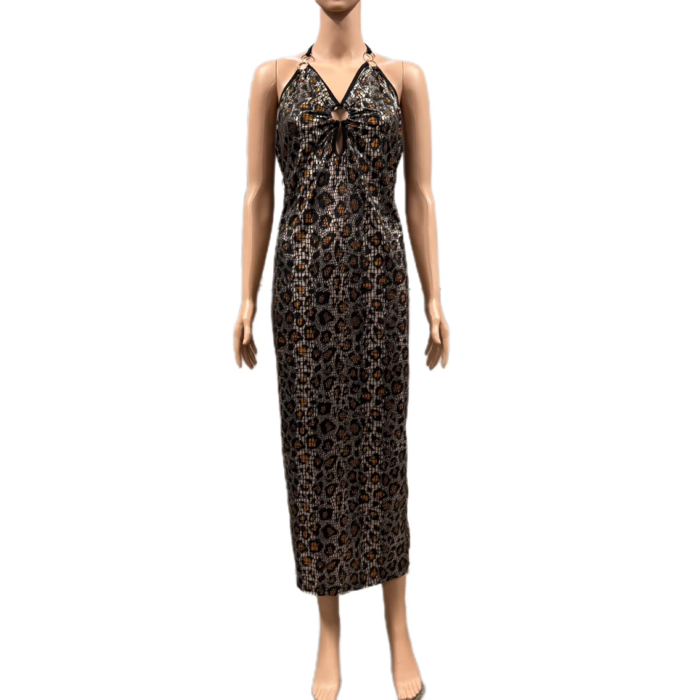 SHEIN Curve Women Halter Maxi Dress Leopard Print 2XL NWT - photo 3