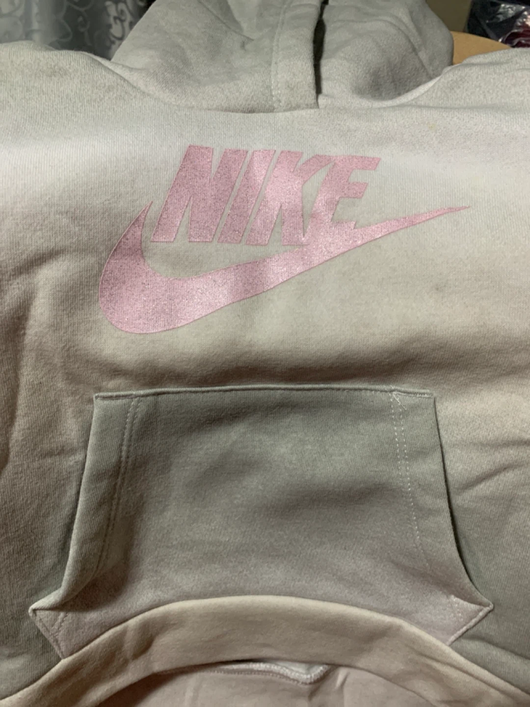 Nike Girls' Light Smoke Gray Hoodie - Size 3T - photo 3