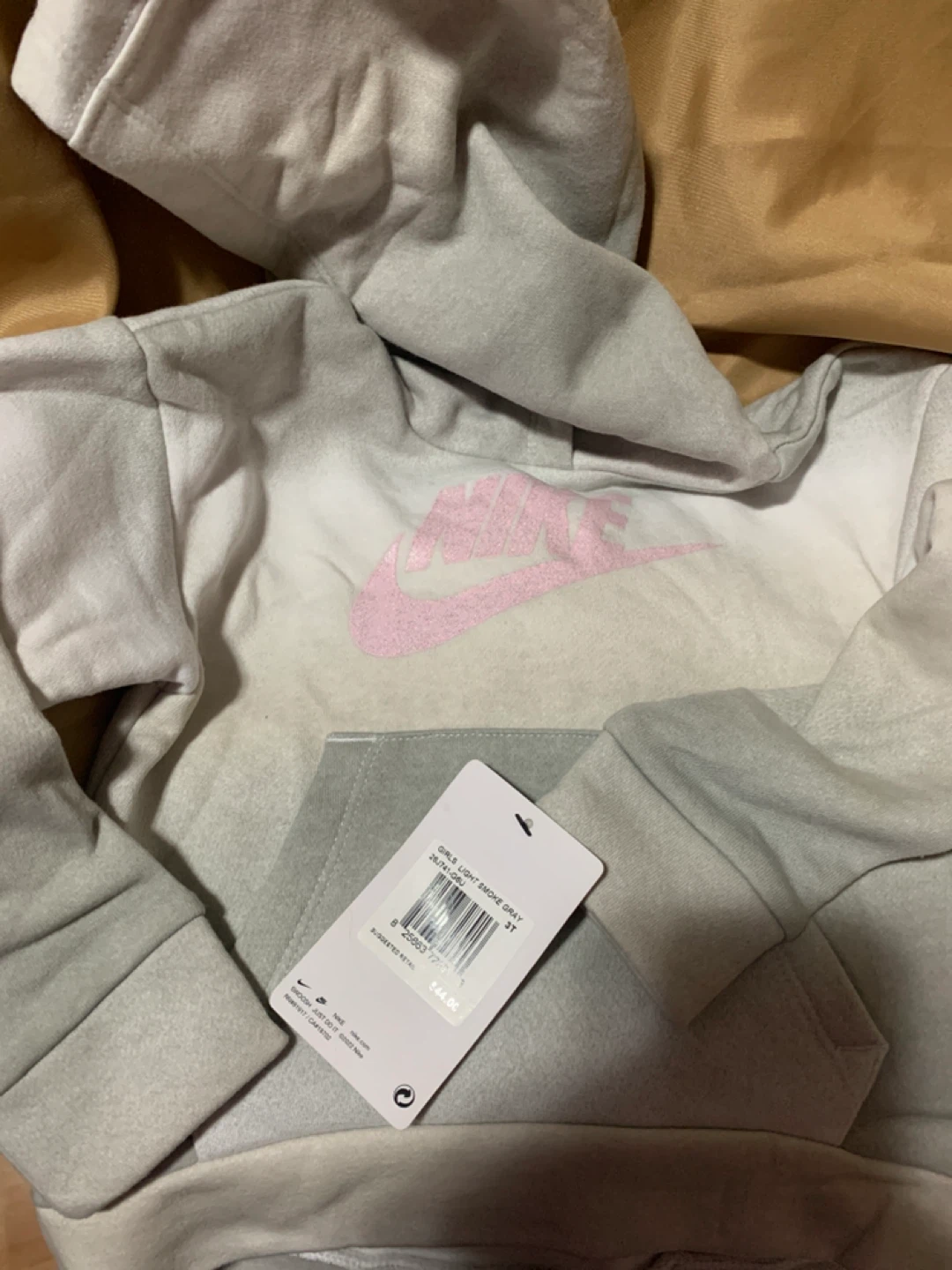 Nike Girls' Light Smoke Gray Hoodie - Size 3T - photo 2