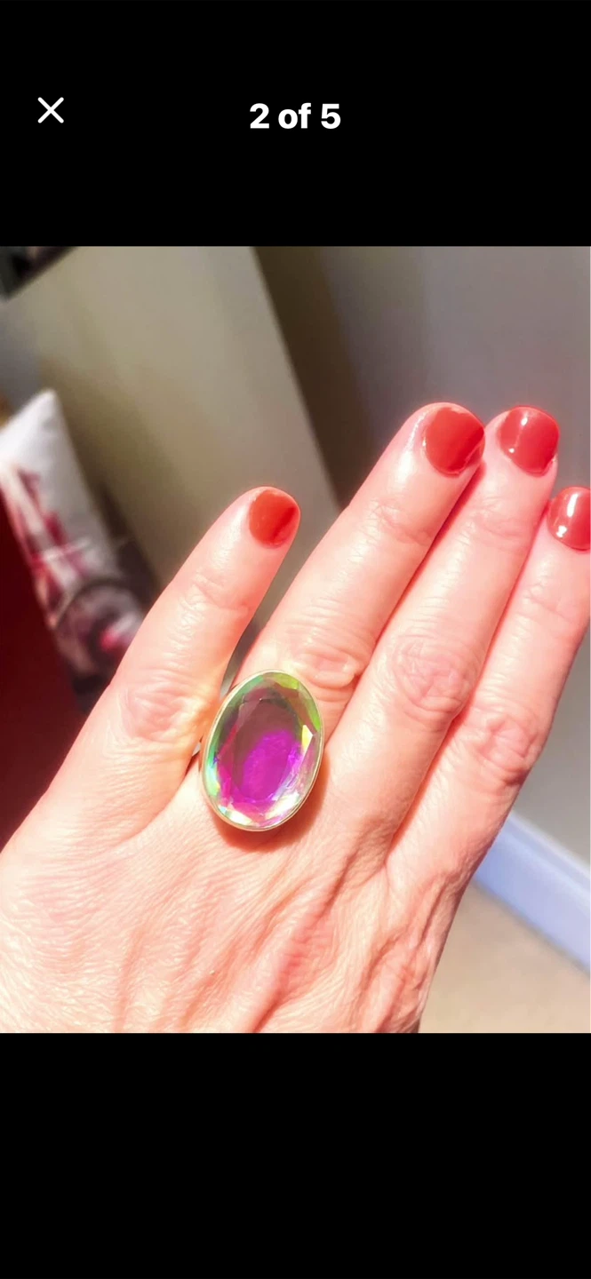 🔮20-Carat Mystic Topaz SS Ring - photo 2