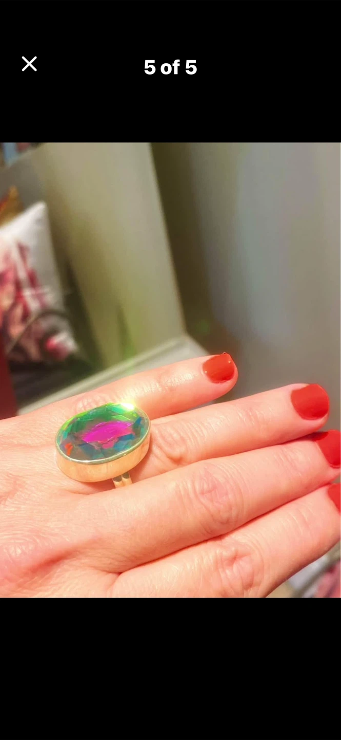 🔮20-Carat Mystic Topaz SS Ring - photo 5