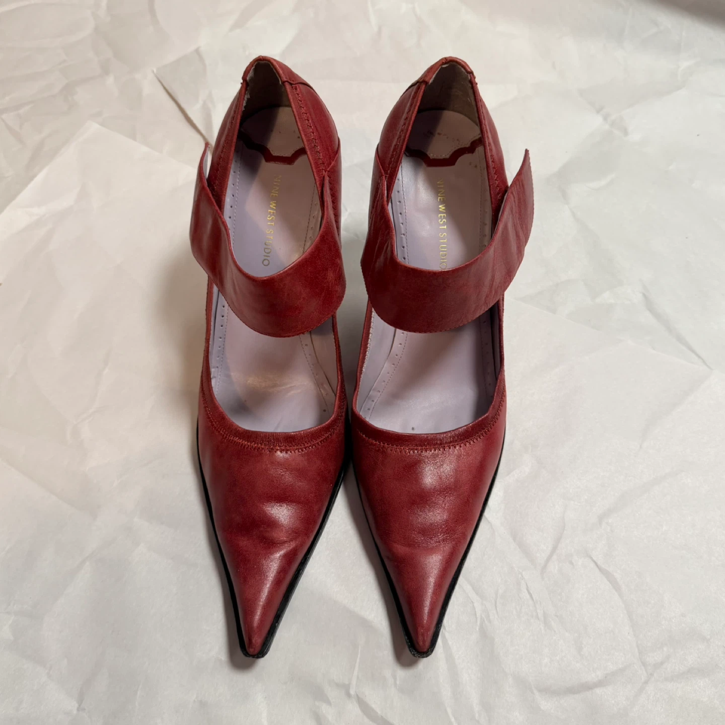 Nine West Studio Red Leather Heels (Size 9)