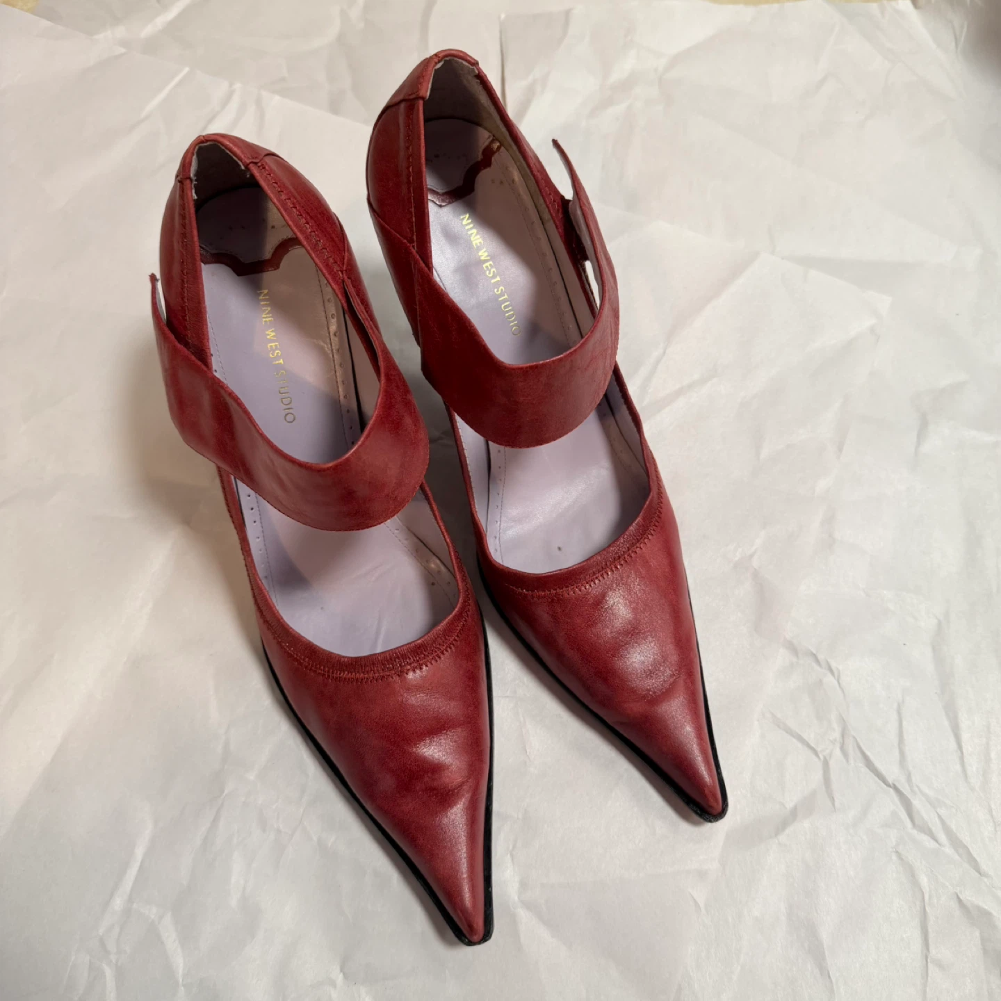 Nine West Studio Red Leather Heels (Size 9) - photo 3