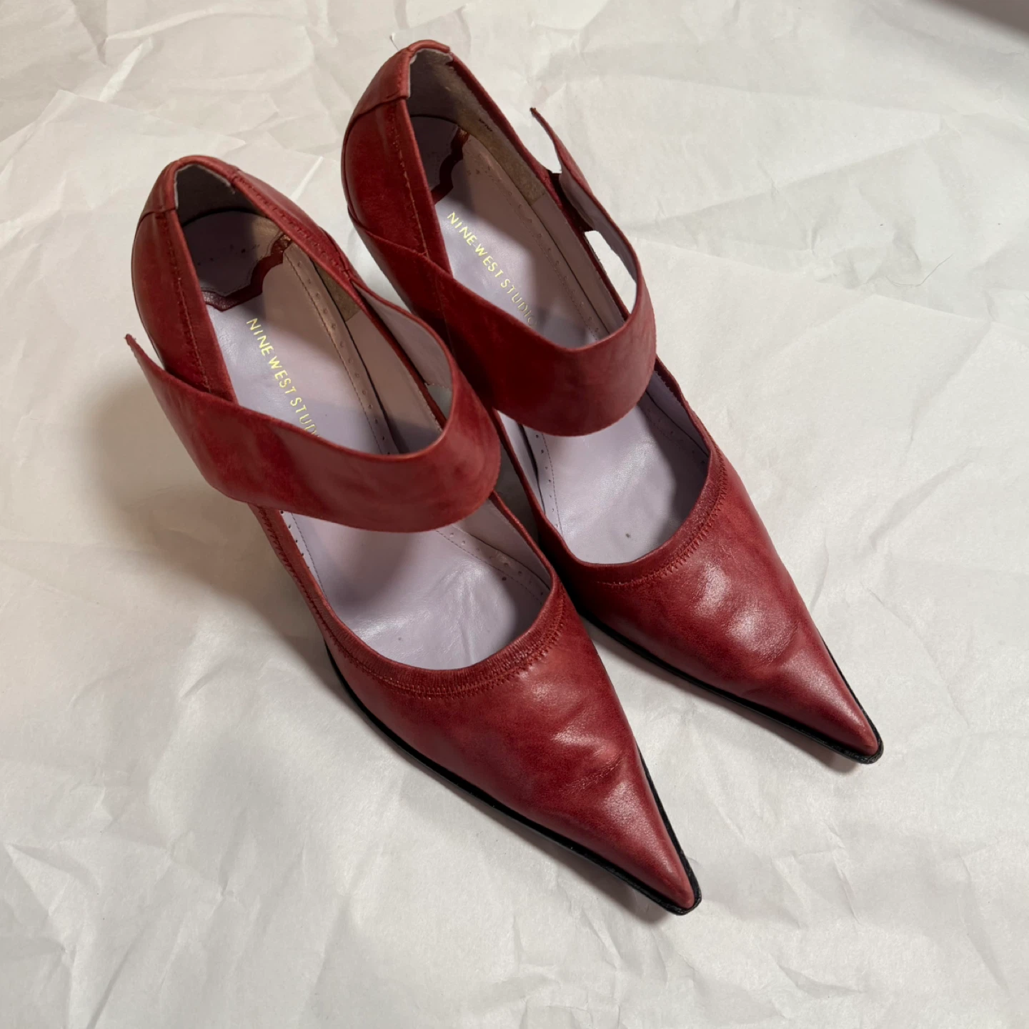 Nine West Studio Red Leather Heels (Size 9) - photo 2