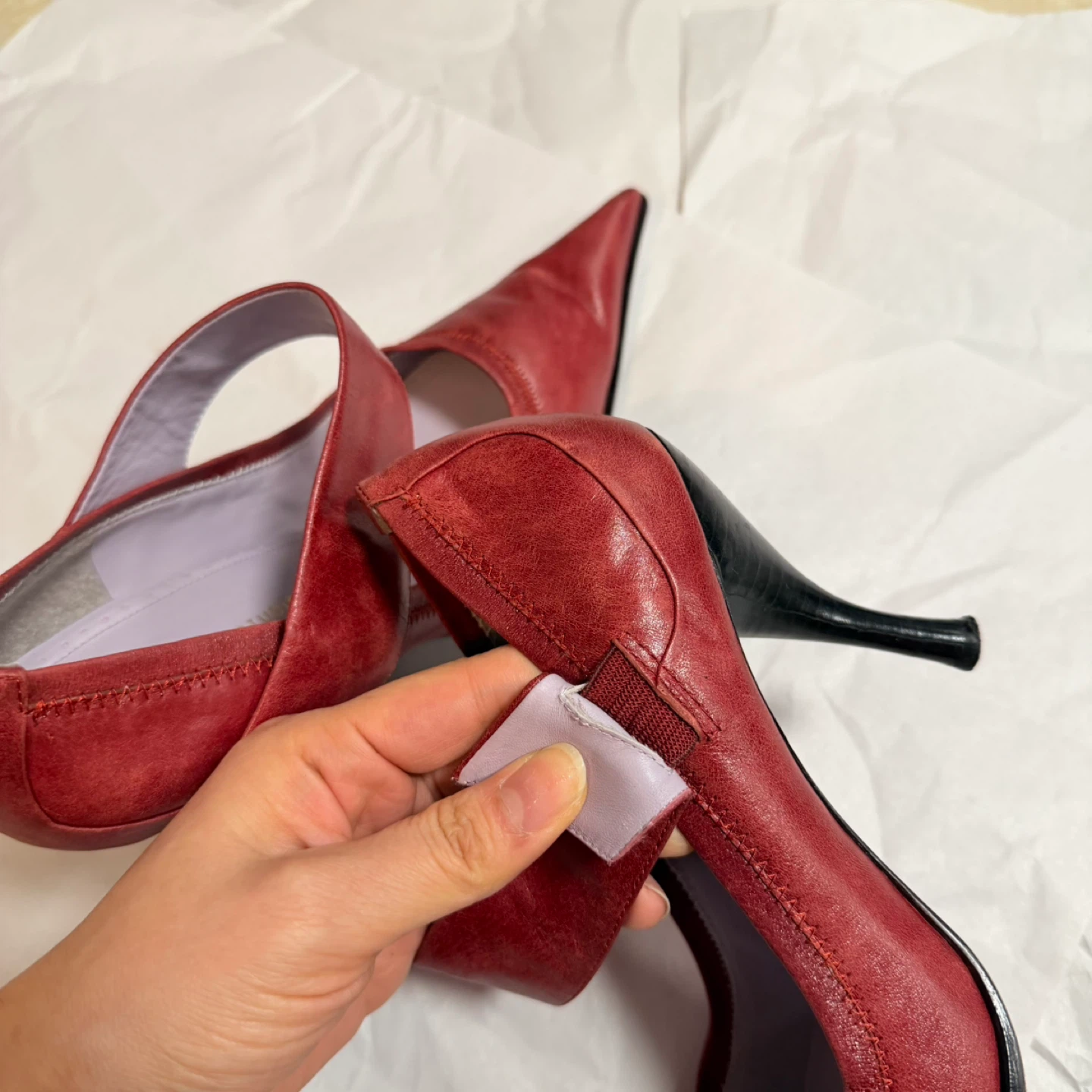 Nine West Studio Red Leather Heels (Size 9) - photo 4