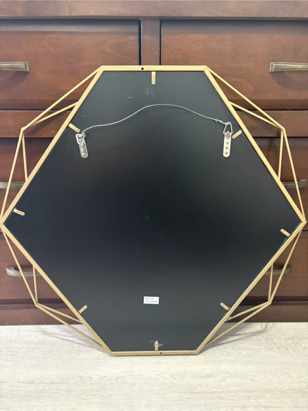 Brushed Gold Geometric Wall Mirror - photo 2