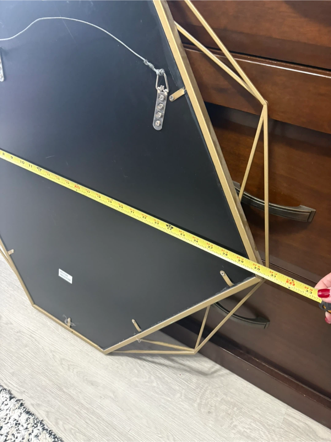 Brushed Gold Geometric Wall Mirror - photo 5