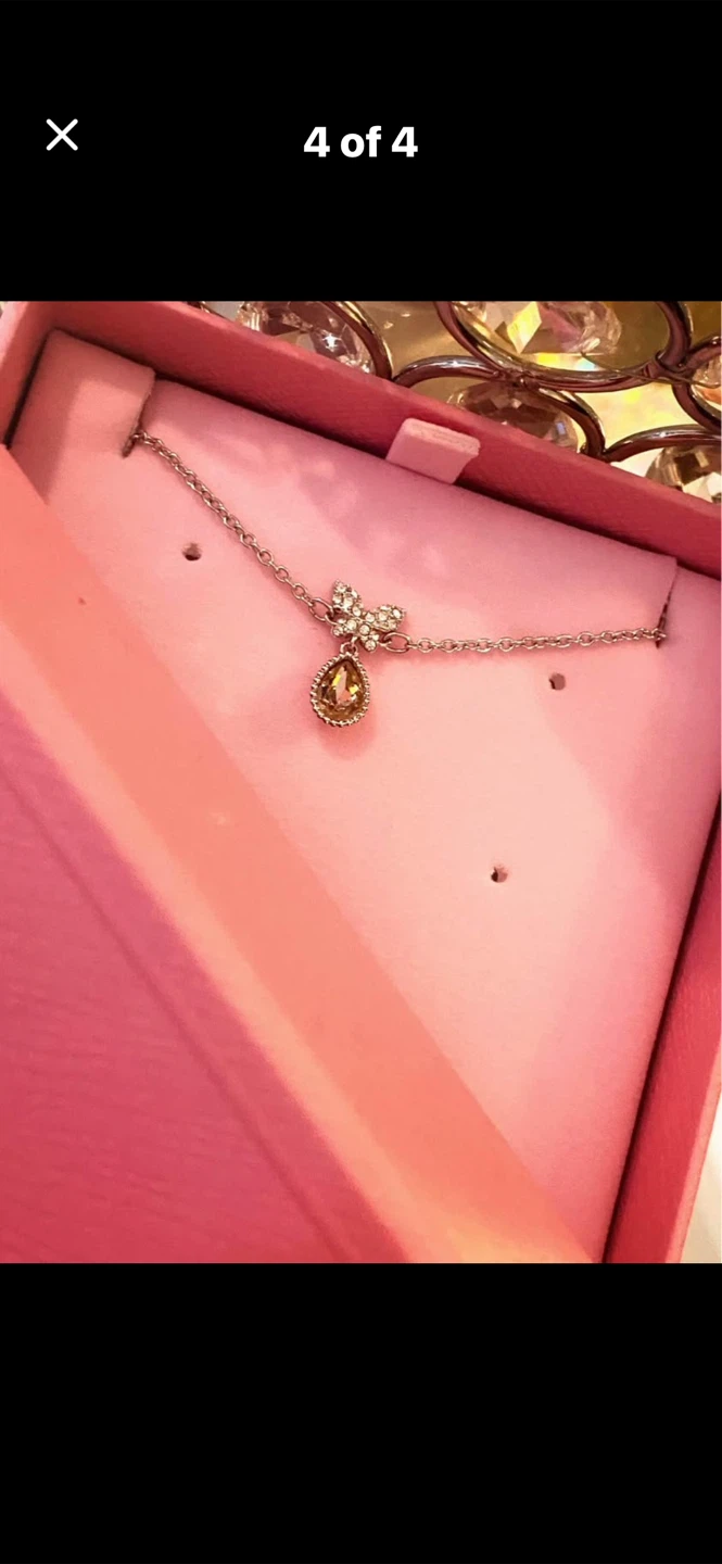 💖Swavorski Crystal Charm Bracelet with Butterfly Pendant - photo 4