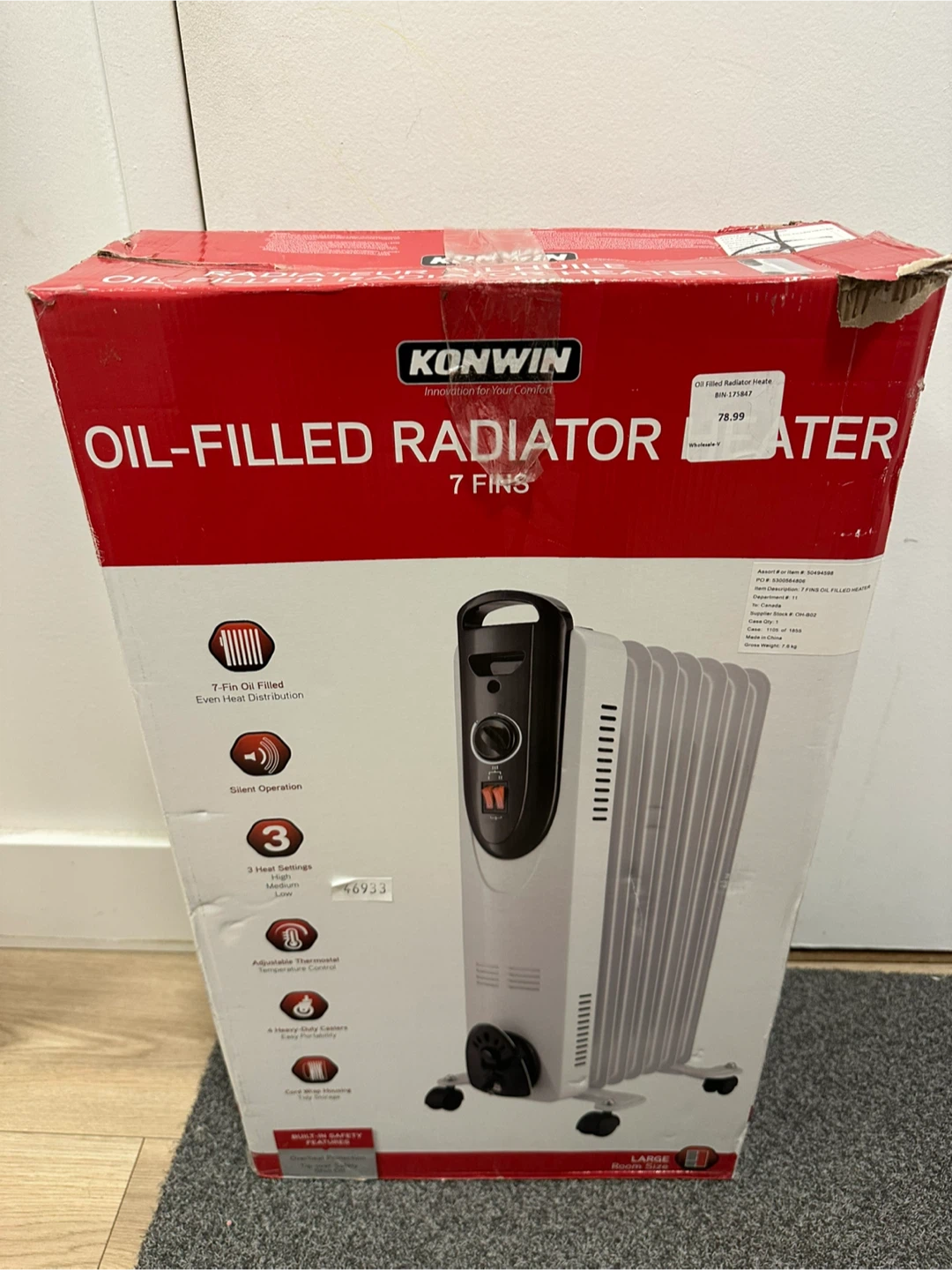 Konwin Oil-Filled Radiator Heater - 7 Fins - photo 2