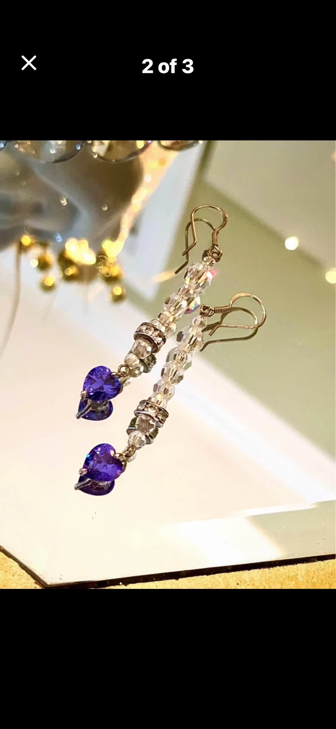 💙Swarovski Crystal Heart Drop Earrings - photo 2