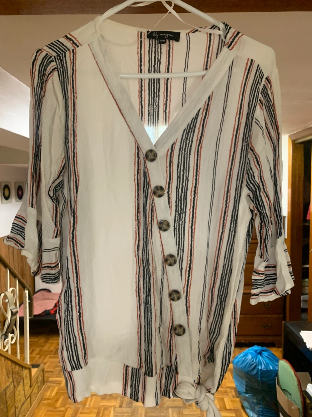Lily Morgan Striped Blouse - Size M