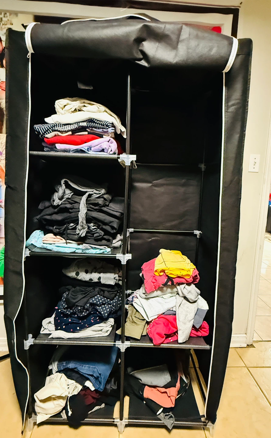 Portable Wardrobe Closet - Black - photo 5