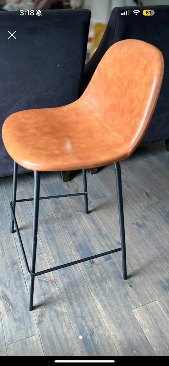 2 Brown Bar Stool with Black Legs - photo 2