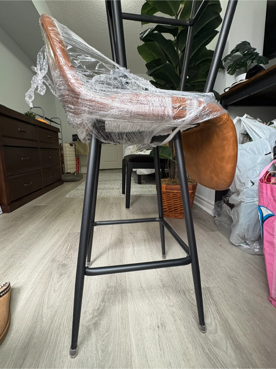 2 Brown Bar Stool with Black Legs - photo 3