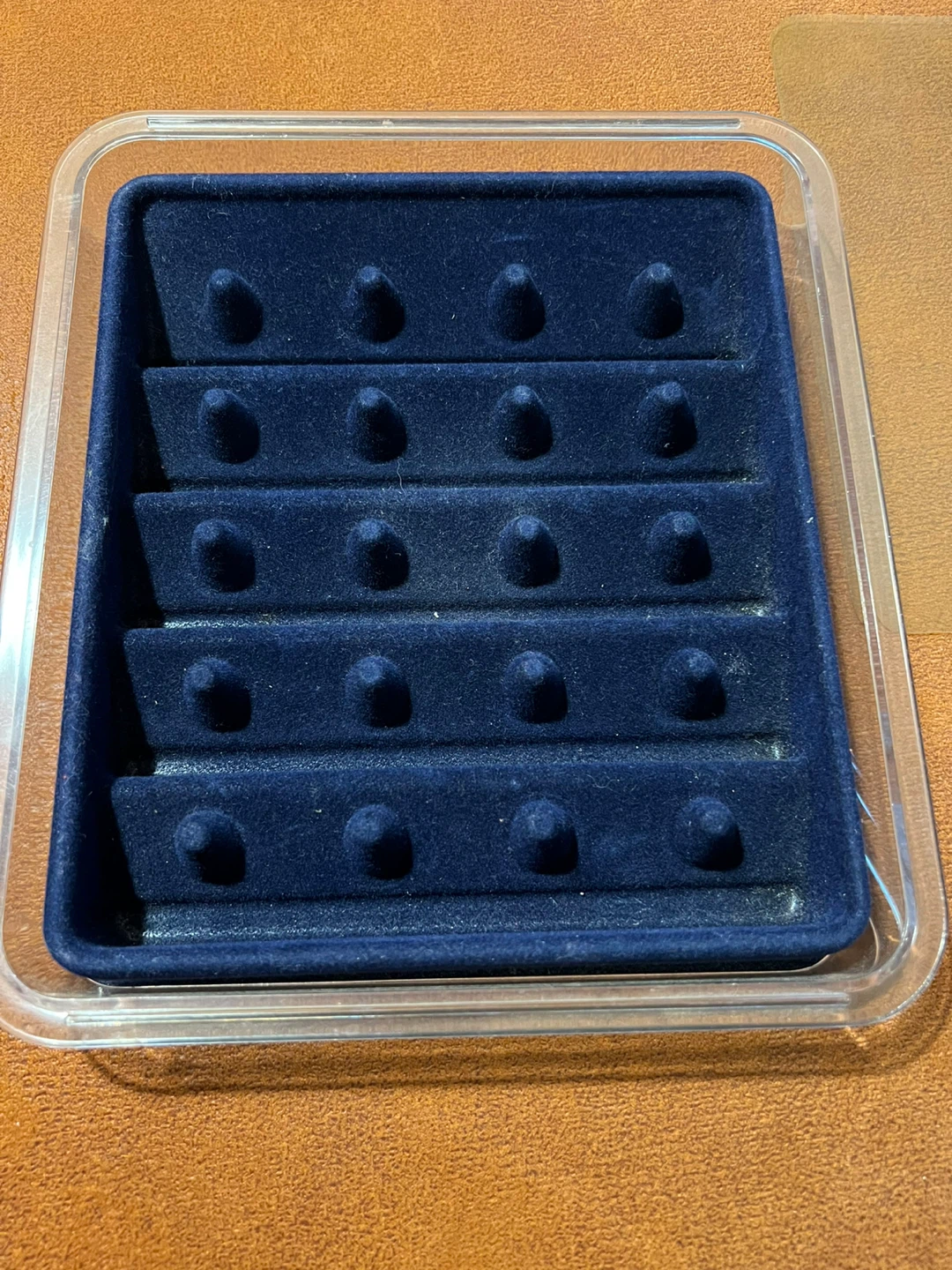 Blue Velvet Ring Display Case