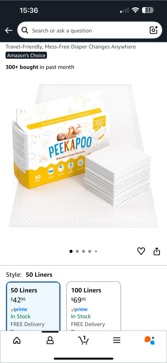 Peekapoo Disposable Change Pad Liners - photo 2