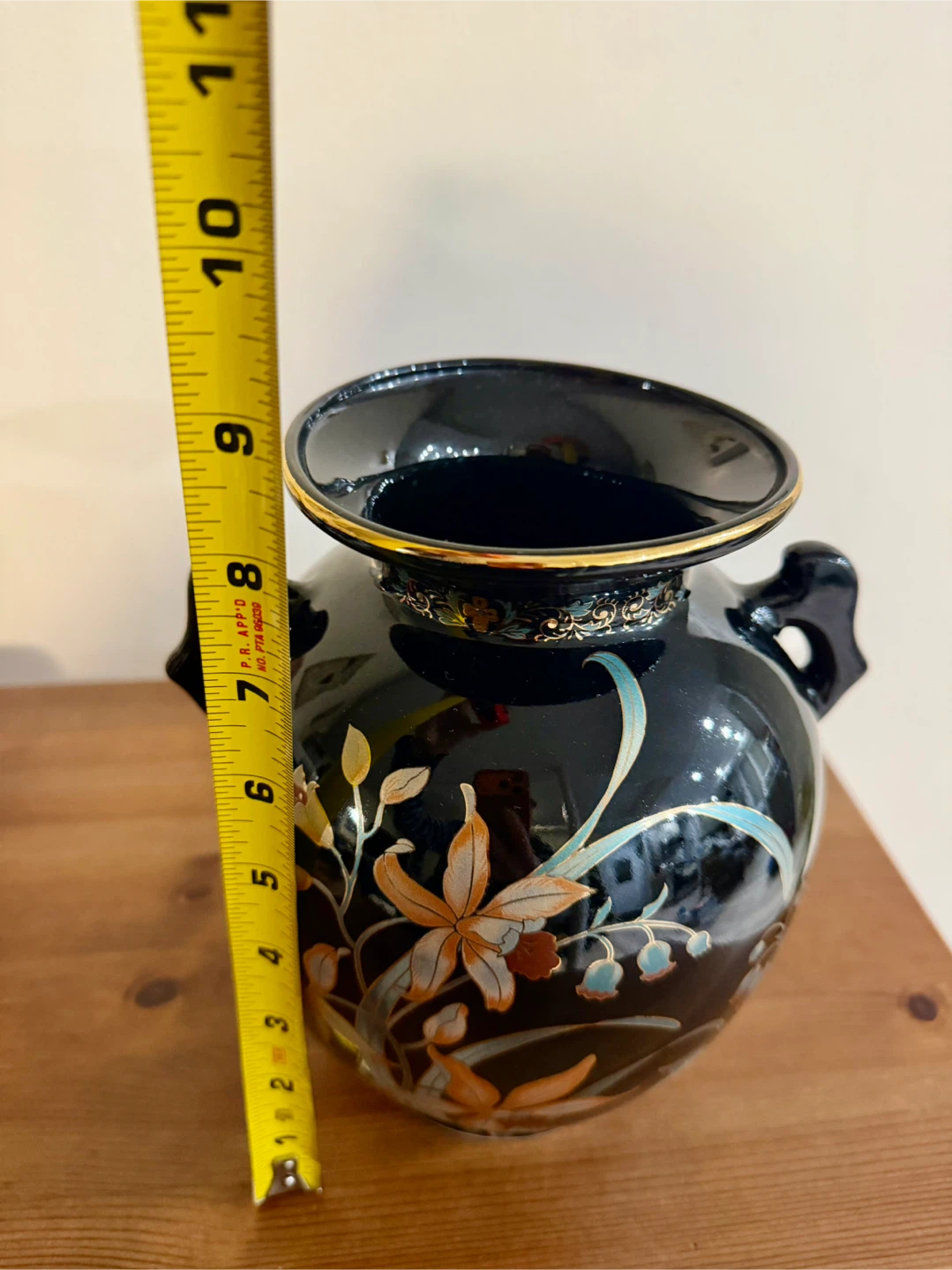 Fine  Japan Black Floral Vase - photo 5
