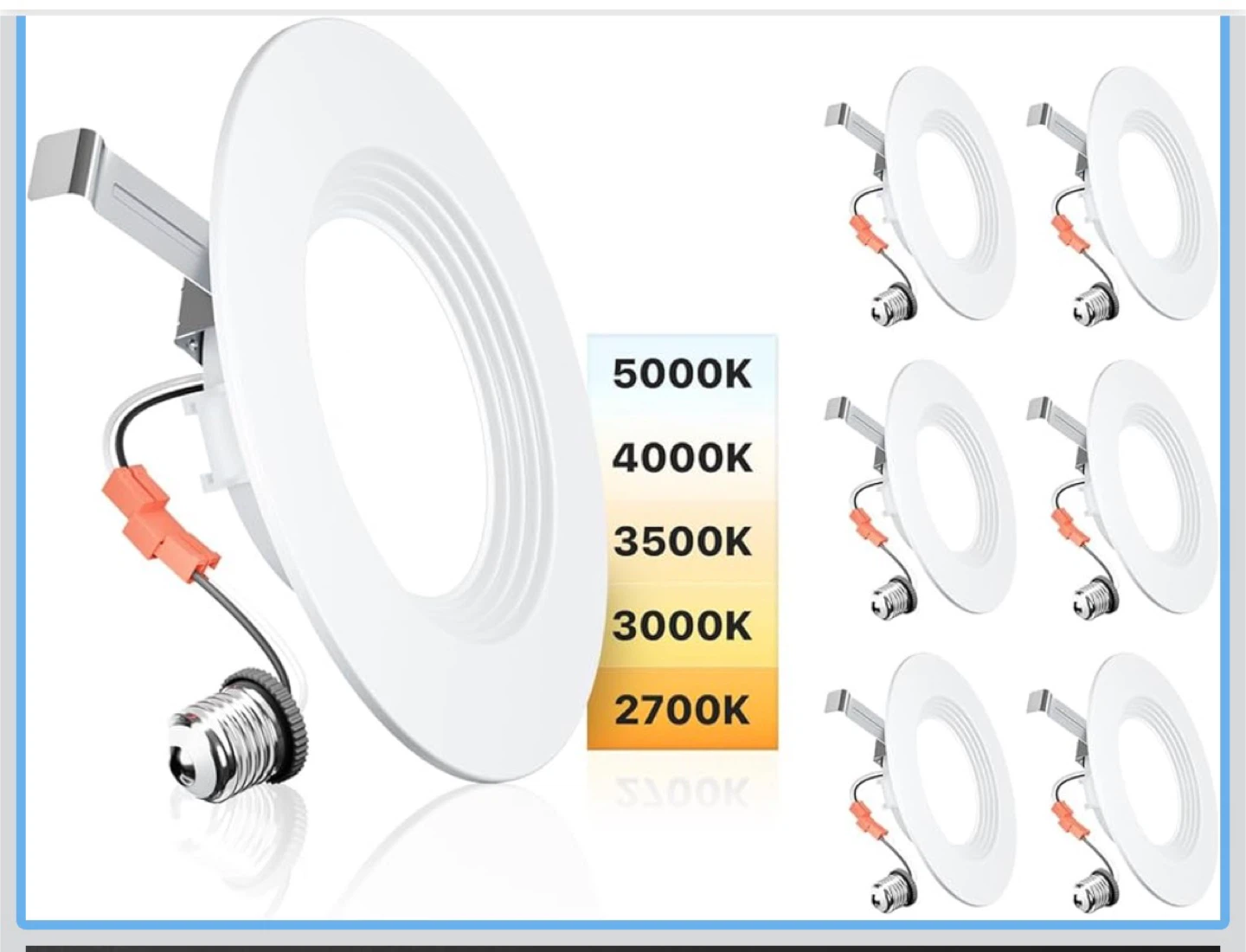 Ensenior LED Retrofit Downlight 6 Pack 5/6 Inch - photo 2