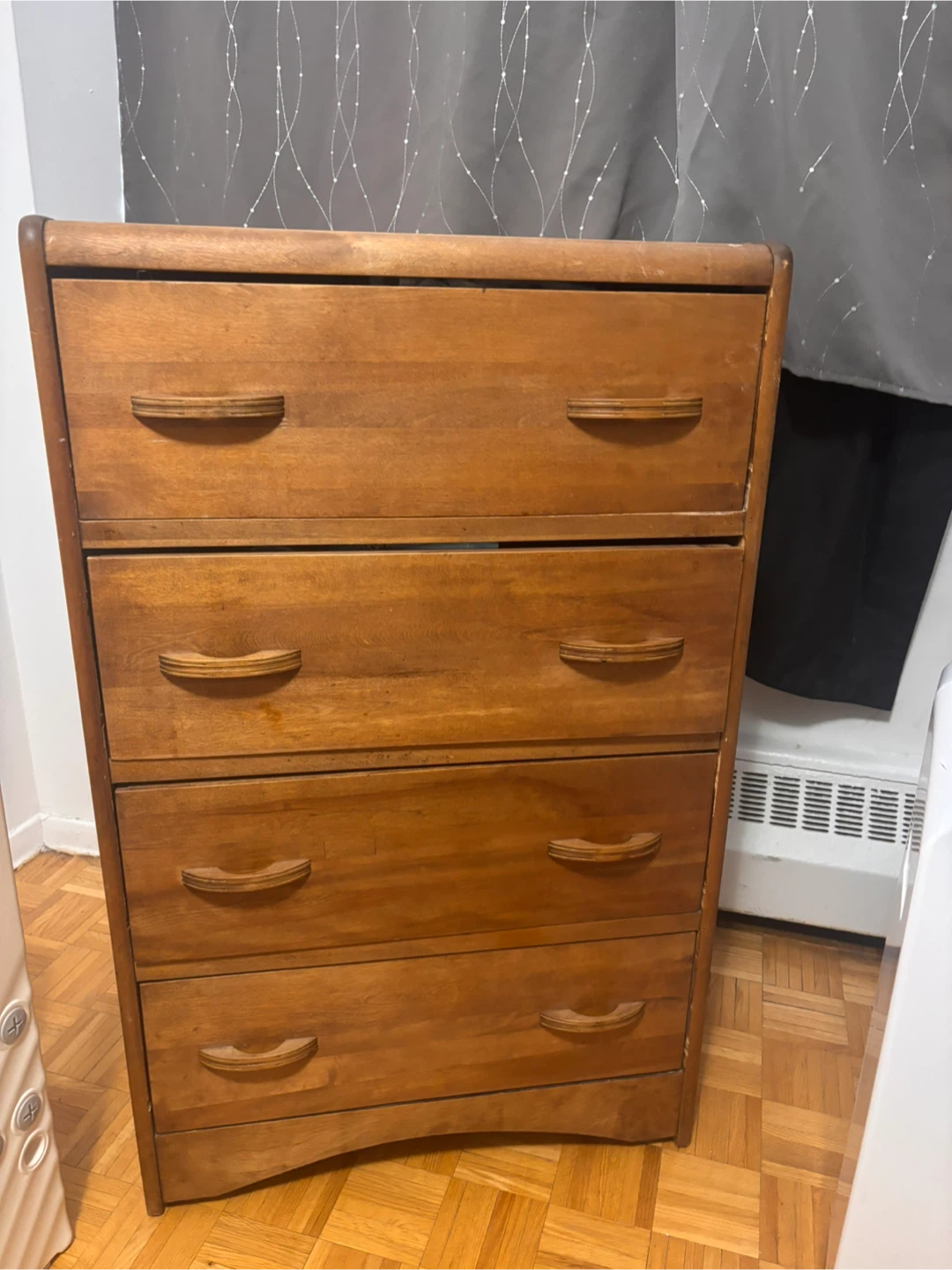 Vintage Wooden 4-Drawer Dresser