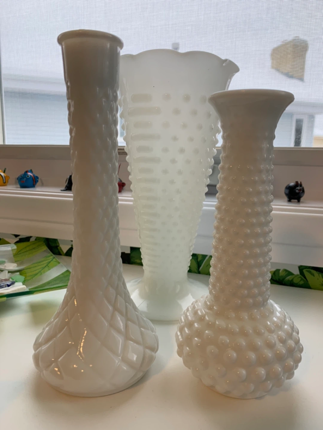 White Milk Glass Vase