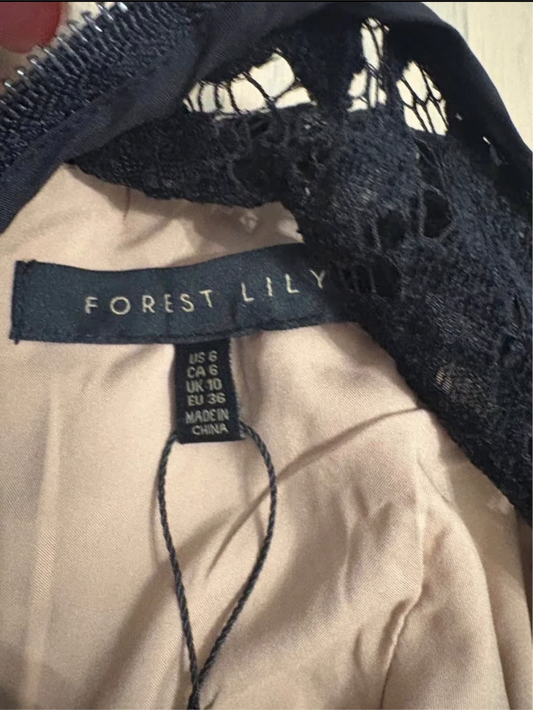 Forest Lily Black Lace Dress - Size 6 - photo 3