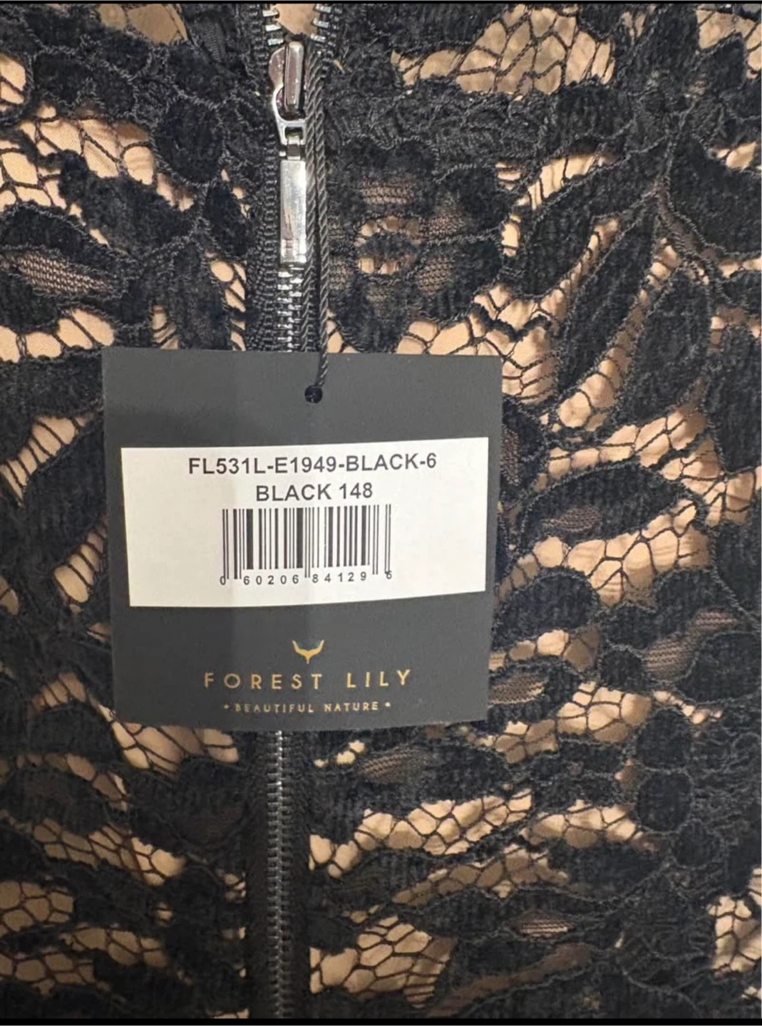 Forest Lily Black Lace Dress - Size 6 - photo 4
