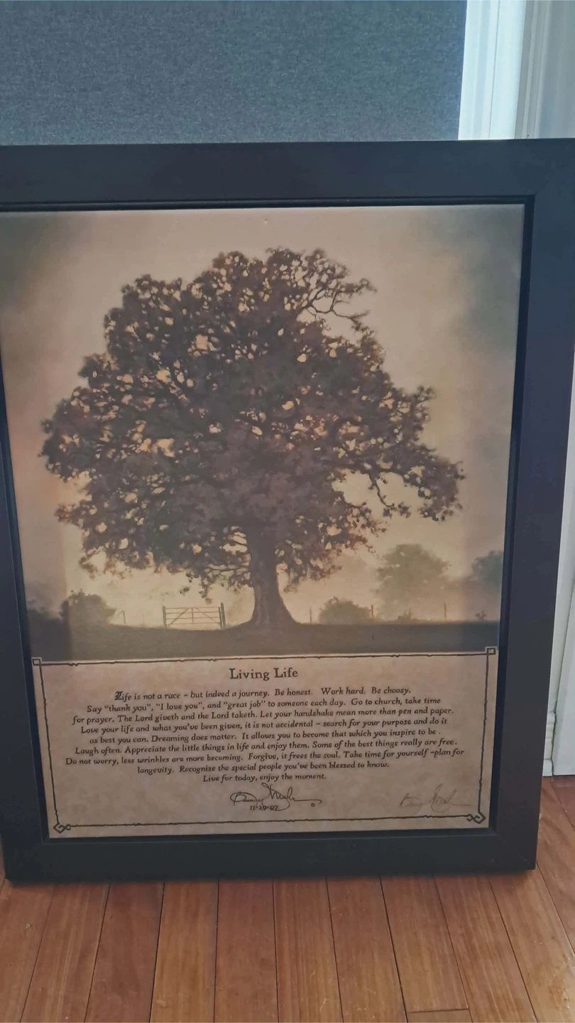 Framed 'Living Life' Print
