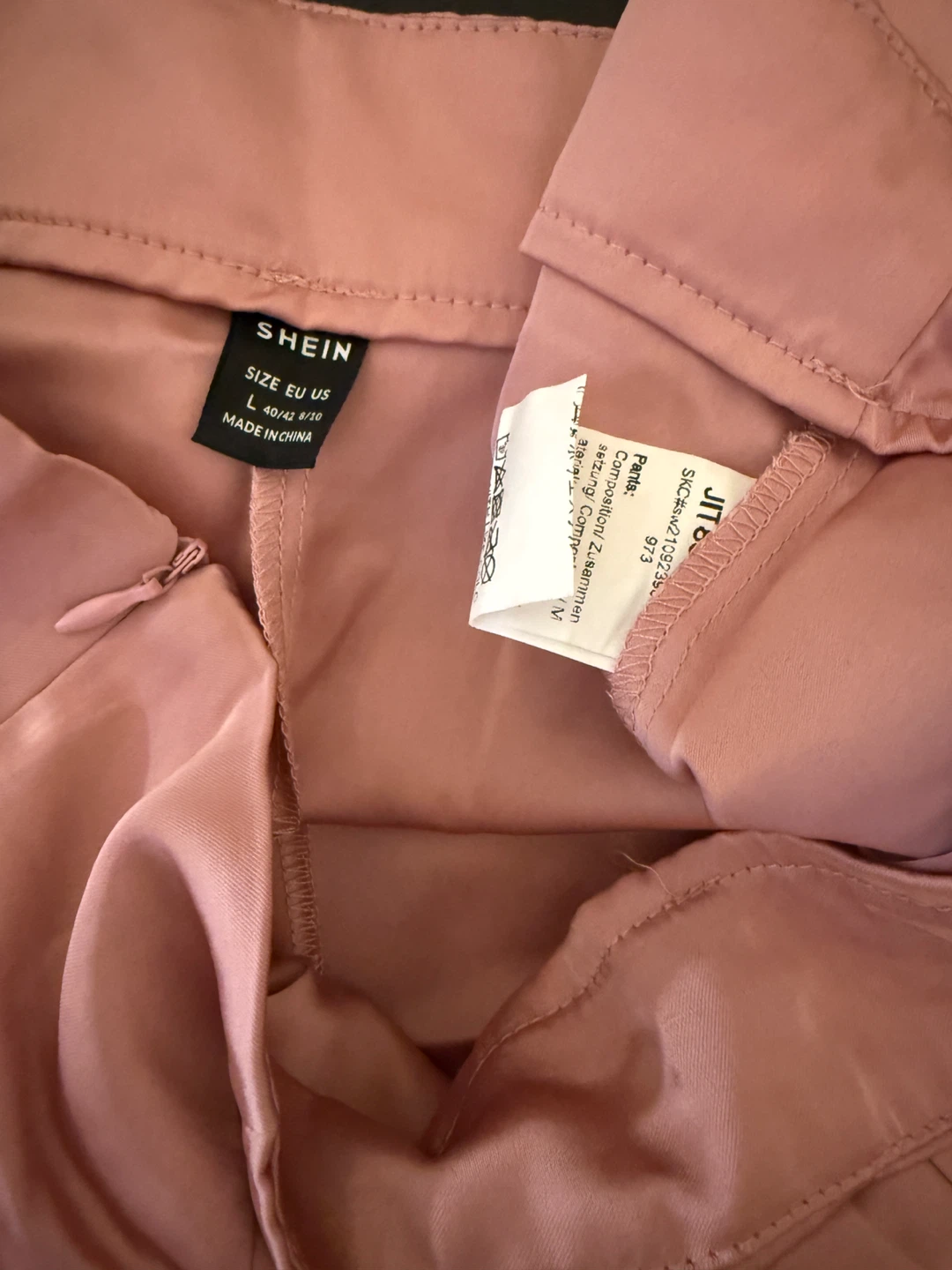 SHEIN Pink Satin Wide Leg Pants - Size L - photo 2