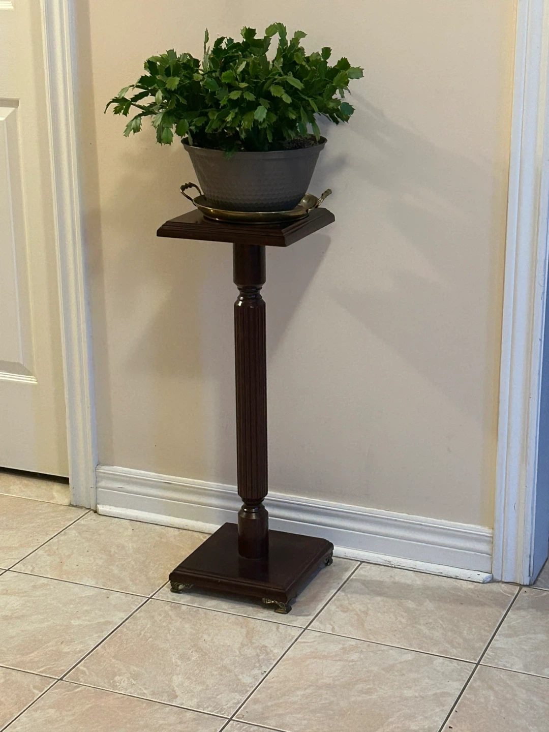 Dark Wood Plant Stand/ pedestal - photo 2