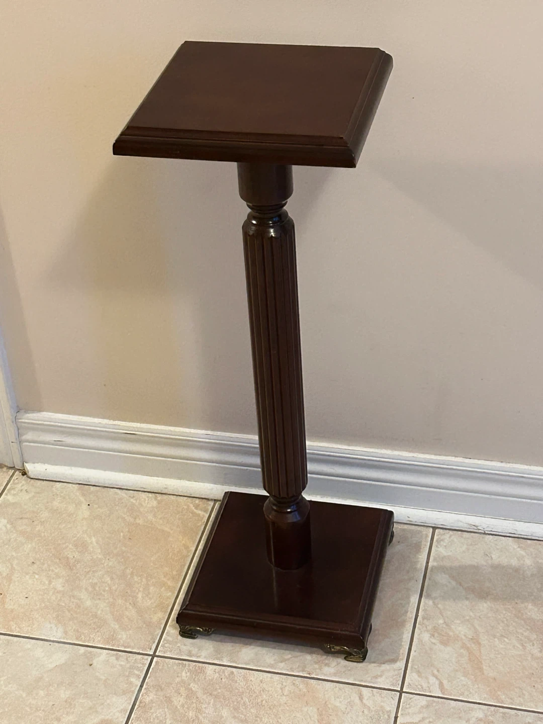 Dark Wood Plant Stand/ pedestal