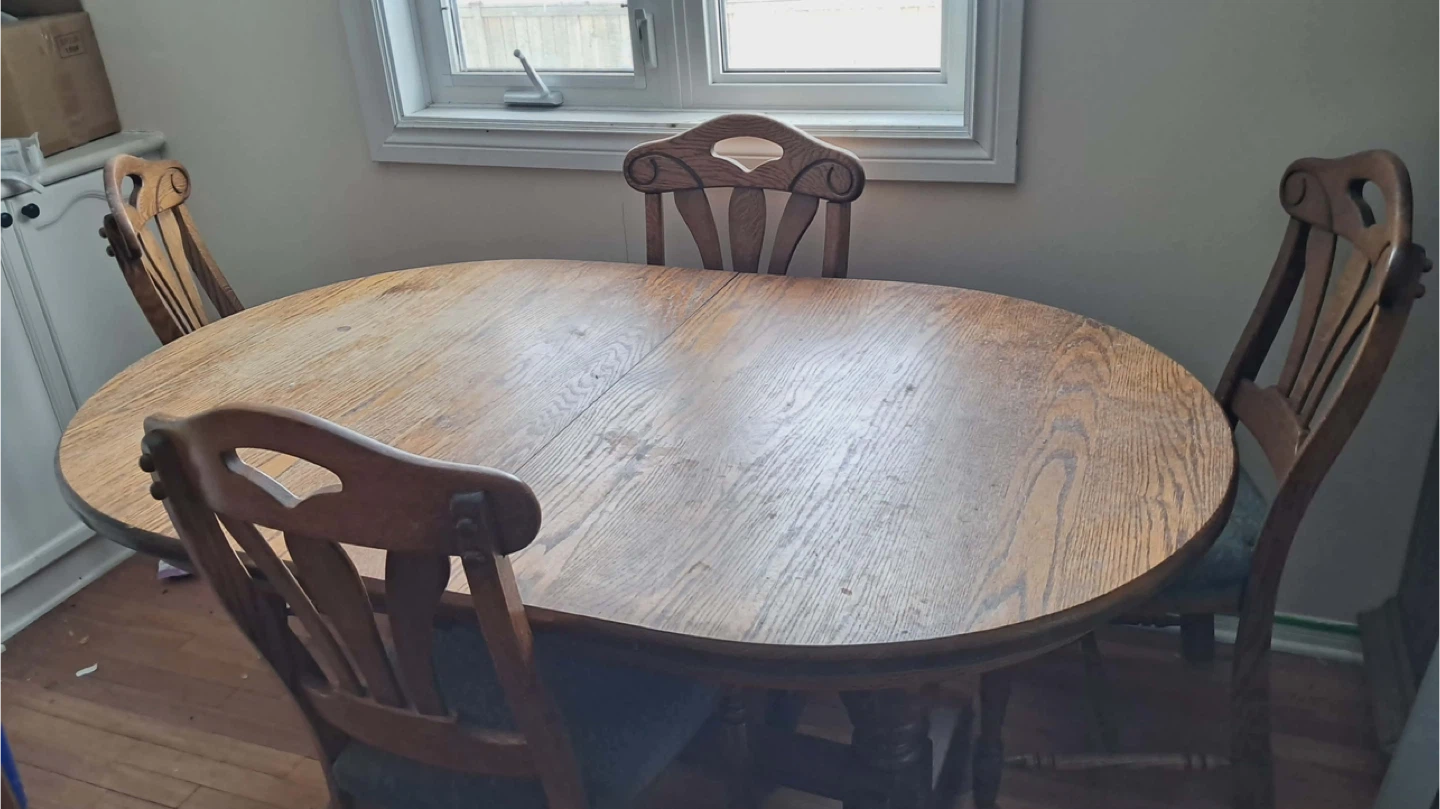 Wooden Dining Table with 4 Chairs