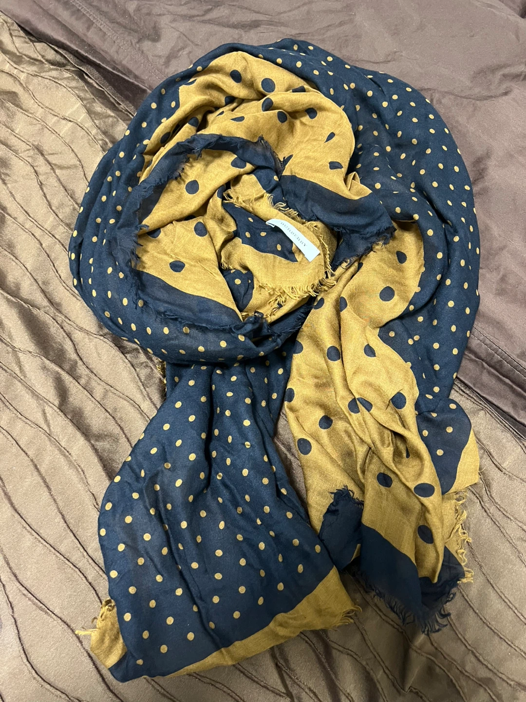 Burberry Polka Dot Scarf - Navy & Beige