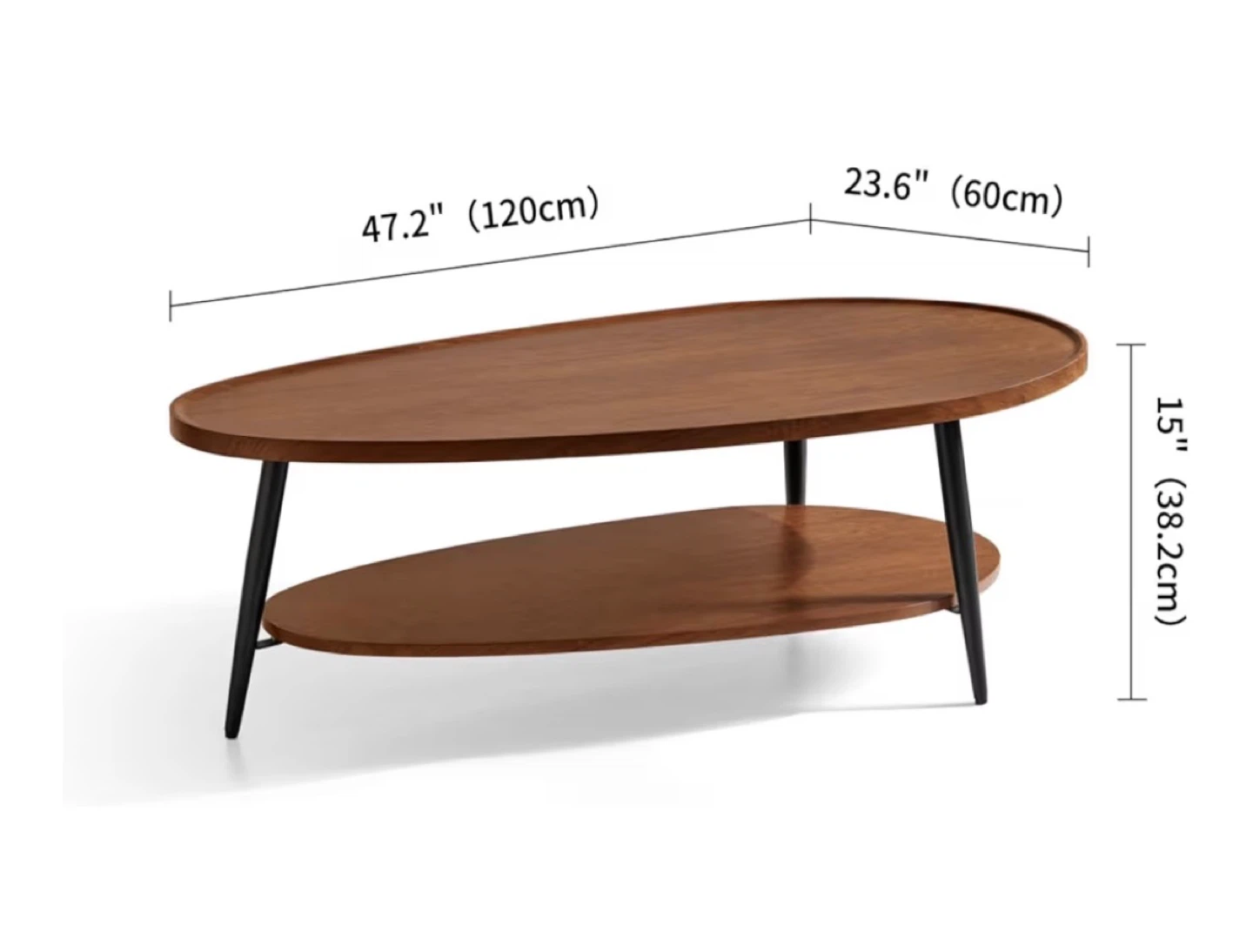Walnut Oval Coffee Table - photo 2