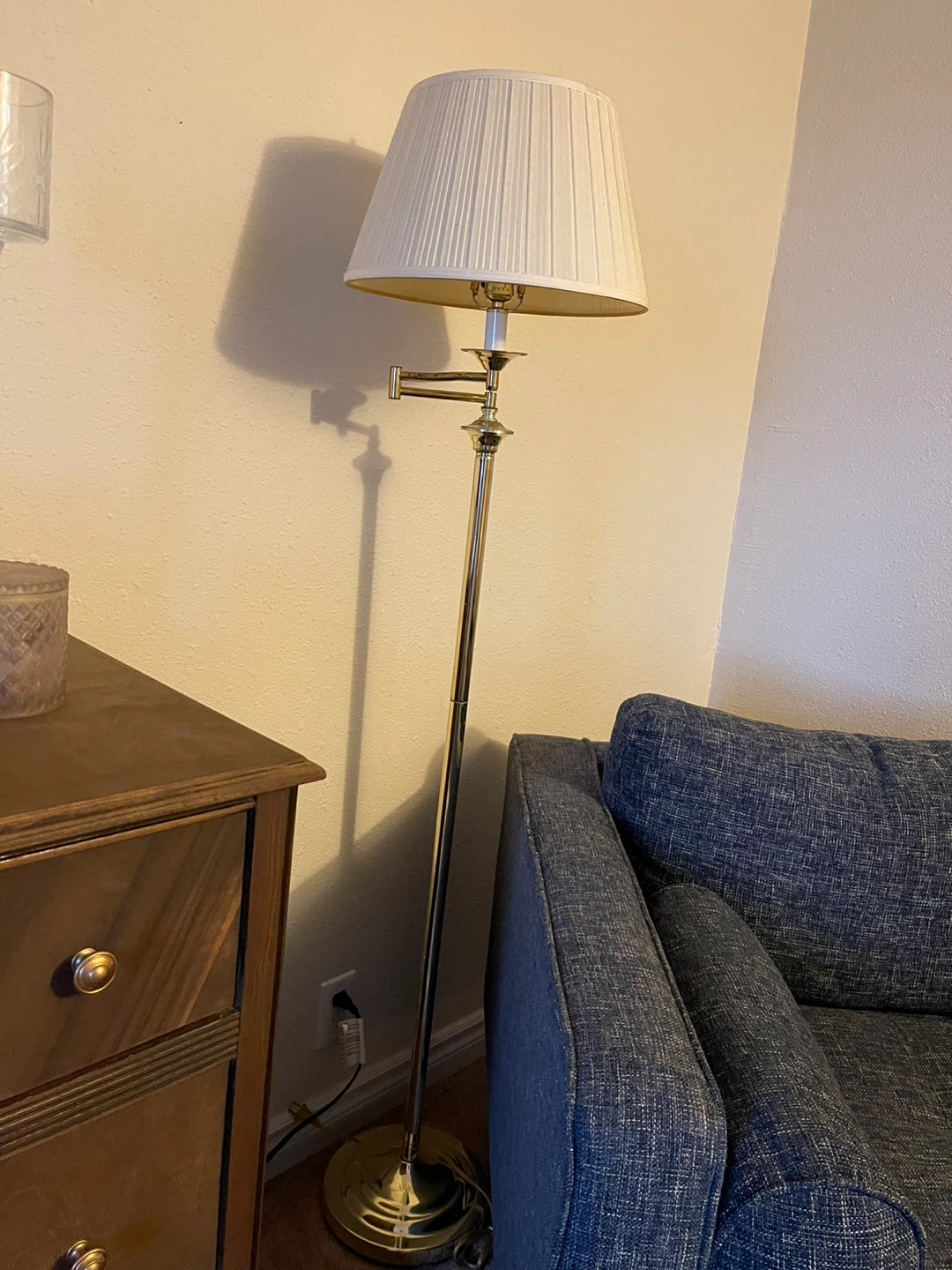 Vintage Standing Lamp with Pleated Shade - photo 2